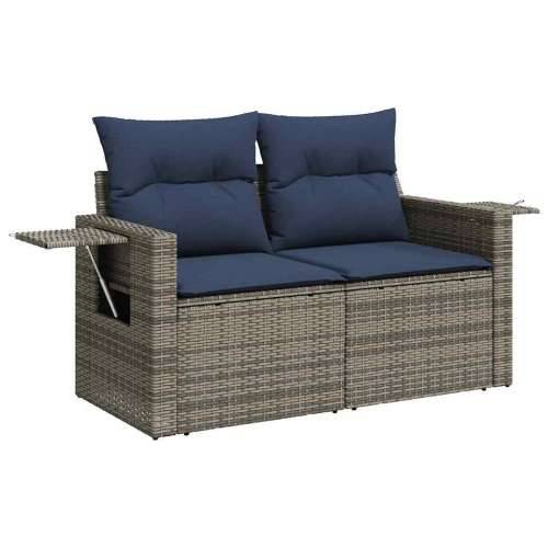 Vrtna garnitura - 7-dijelni set vrtnih sofa sivi od poliratana - Siva 1 Cijena