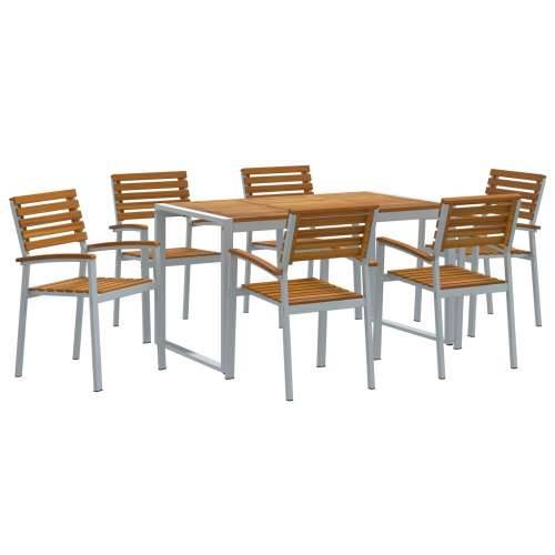 7-dijelni vrtni restoran set od akacije i metala Cijena