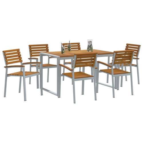 7-dijelni vrtni restoran set od akacije i metala Cijena