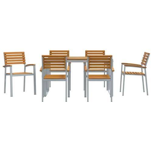 7-dijelni vrtni restoran set od akacije i metala Cijena