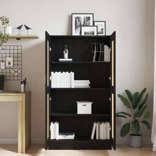 Kablari za knjige 2 komada Crni hrast 165x30,5x150 cm od drva Cijena