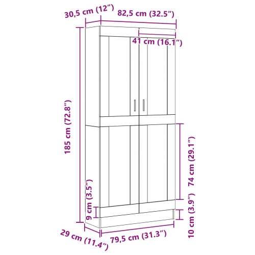 Knjiga Ormarić 2 kom Crni Hrast 82,5x30,5x185 cm Odabrano drvo Cijena