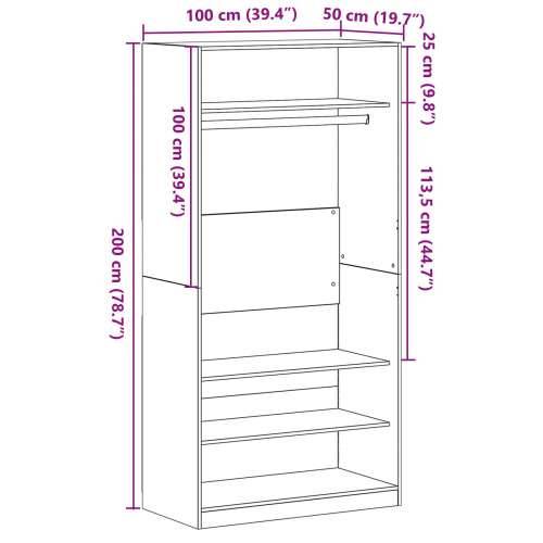 Ormar Crni Hrast 100x50x200 cm, Drvo Cijena