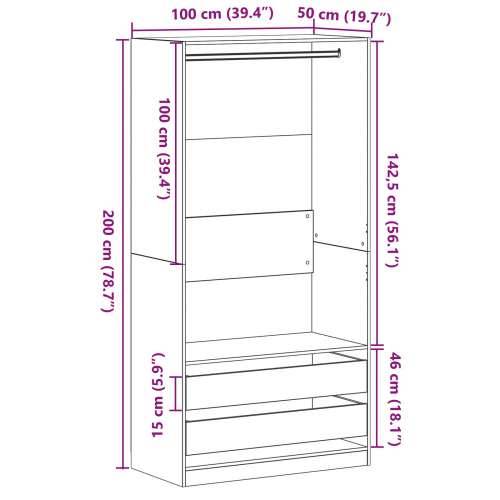 Ormar Crni Hrast 100x50x200 cm Cijena