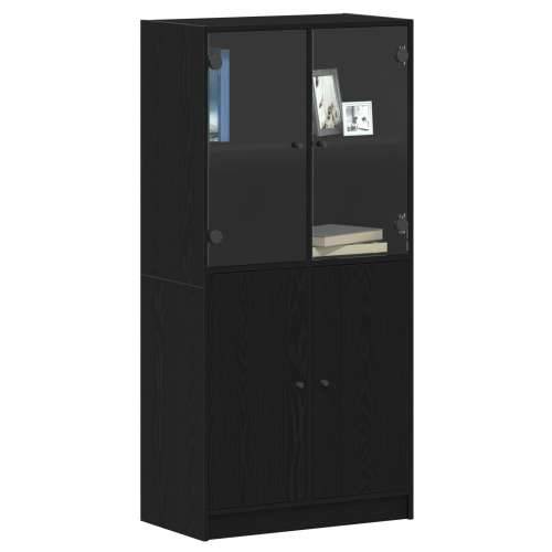 Visoki ormarić s vratima Crna hrast 68x37x142 cm Konstruirano drvo Cijena