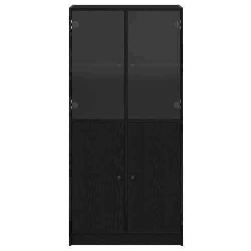 Visoki ormarić s vratima Crna hrast 68x37x142 cm Konstruirano drvo Cijena