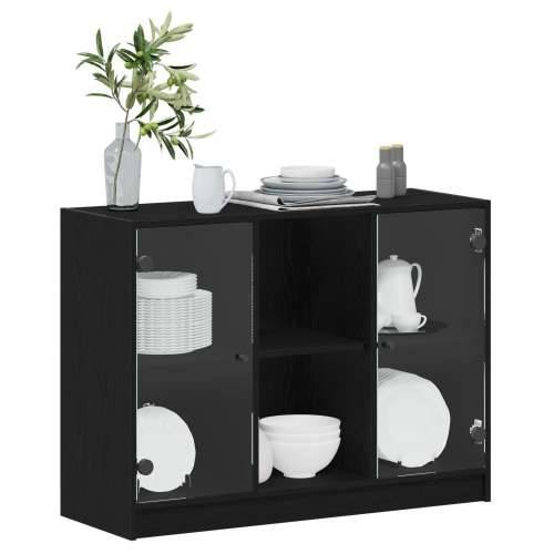 Sideboard Crna Hrast 102x37x75,5 cm Igračka Drvo Cijena