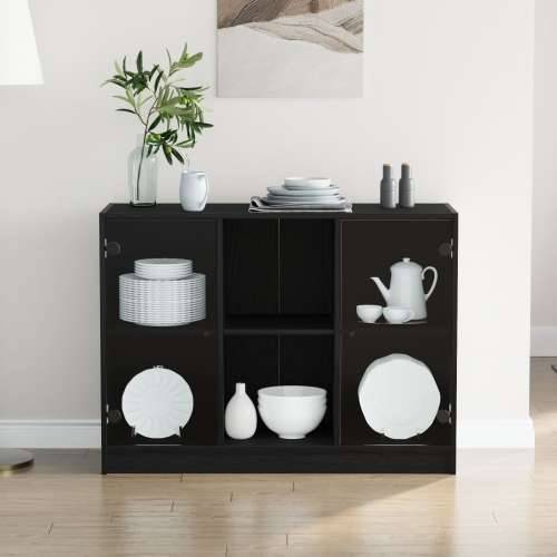 Sideboard Crna Hrast 102x37x75,5 cm Igračka Drvo Cijena
