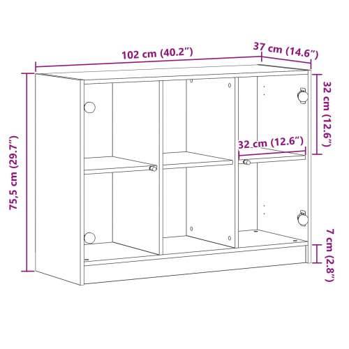 Sideboard Crna Hrast 102x37x75,5 cm Igračka Drvo Cijena