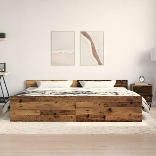 Krevet od starog drva 200x200 cm od materijala sa drvnom jezgrom Cijena