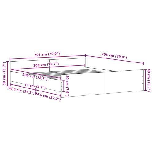 Krevet od starog drva 200x200 cm od materijala sa drvnom jezgrom Cijena