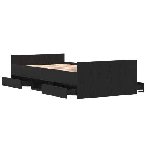 Krevet bez madraca Crna hrast 90x200 cm Konstruirano drvo Cijena
