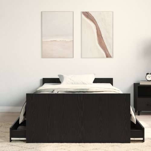 Krevet bez madraca Crni hrast 90x190 cm Konstruirano drvo Cijena