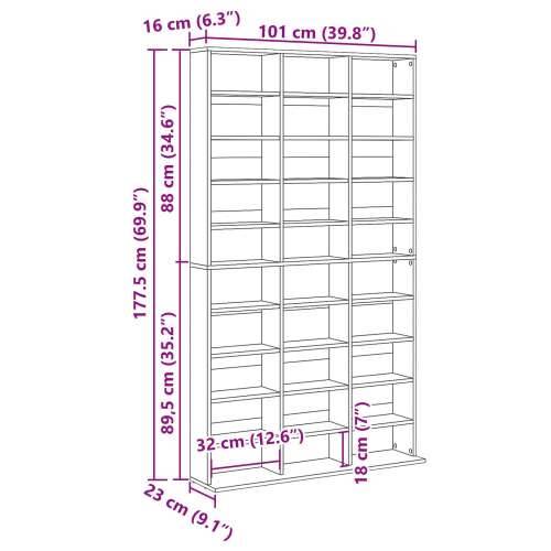 Ormar za CD - Crni hrast, 101x23x177,5 cm, inženjerska drva Cijena