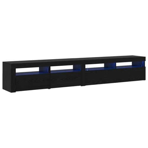 TV kabinets 2 kom s LED svjetlima crni hrast inženjersko drvo, TV kabinets s LED crni hrast 120x35x40 cm inženjersko drvo Cijena