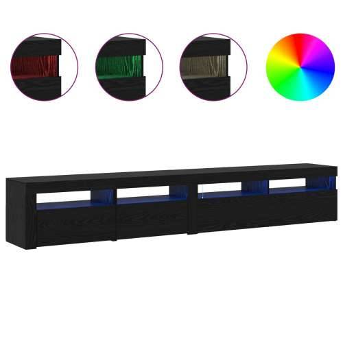 TV kabinets 2 kom s LED svjetlima crni hrast inženjersko drvo, TV kabinets s LED crni hrast 120x35x40 cm inženjersko drvo Cijena