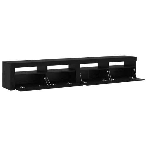 TV kabinets 2 kom s LED svjetlima crni hrast inženjersko drvo, TV kabinets s LED crni hrast 120x35x40 cm inženjersko drvo Cijena