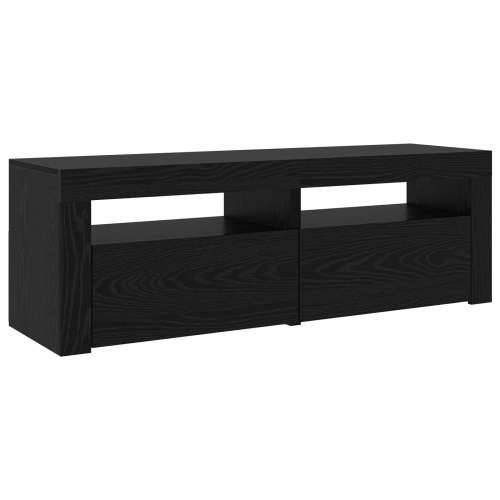 TV kabinets 2 kom s LED svjetlima crni hrast inženjersko drvo, TV kabinets s LED crni hrast 120x35x40 cm inženjersko drvo Cijena