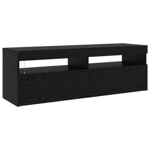 TV kabinets 2 kom s LED svjetlima crni hrast inženjersko drvo, TV kabinets s LED crni hrast 120x35x40 cm inženjersko drvo Cijena
