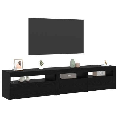TV Kabinets 2 kom s LED Rasvjetom Crni Hrast Konstruirano Drvo, TV Stalak s LED Rasvjetom - Crni Hrast - 75x35x40 cm - Napravlje Cijena