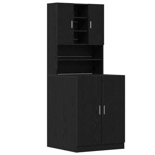 ormari za perilice rublja 2 kom Crni hrast 70.5x71.5x181.5 cm konstruirano drvo, ormari za perilice rublja - Crni hrast - 70.5x7 Cijena