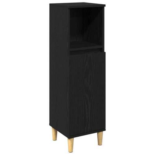 3-dijelni set namještaja za kupaonicu crni hrast konstruirano drvo, ormarić za kupaonicu crni hrast 30x30x190 cm konstruirano dr Cijena