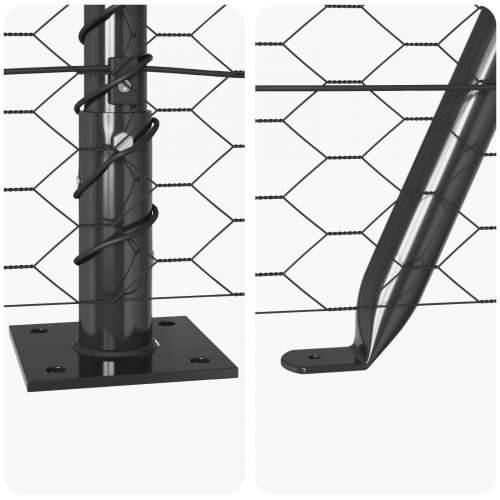 Set Ograde Set od 2 Siva Čelik 25 x 1,5 m Izdržljivo Cijena