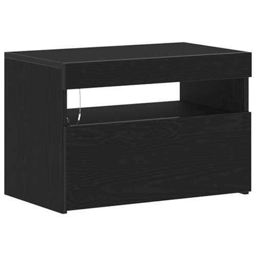 Noćni ormarić s LED svjetlima Crna hrastovina 60x35x40 cm inženjersko drvo Cijena