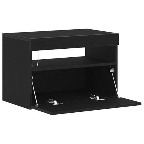 Noćni ormarić s LED svjetlima Crna hrastovina 60x35x40 cm inženjersko drvo Cijena