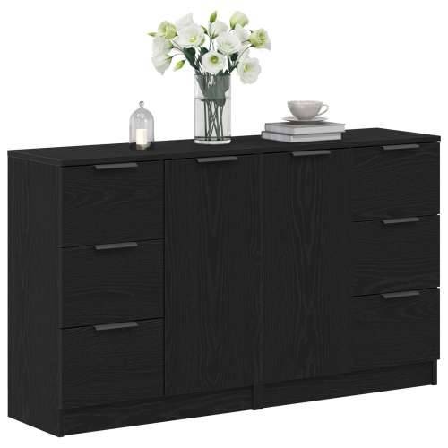 Komode 2 kom Crni Hrast 60x30x70 cm Konstruirano drvo Cijena