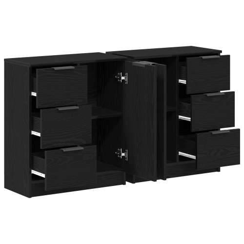 Komode 2 kom Crni Hrast 60x30x70 cm Konstruirano drvo Cijena