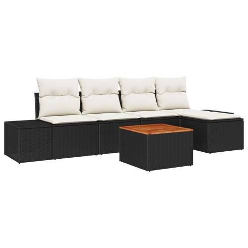 set vrtnih sofa s jastučićima od crnog poli ratana i akacije Cijena
