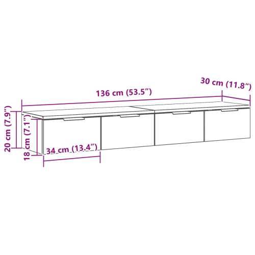 zidni ormari 2 kom Crni hrast 68x30x20 cm Čvrsto drvo Cijena