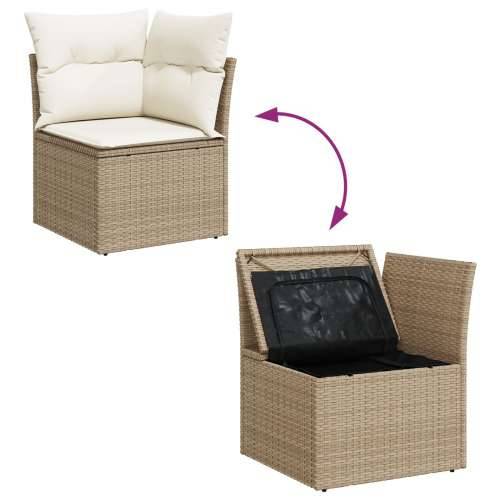 Set vrtnih sofa od 6 komada s jastucima, bež poli ratan akacija Cijena