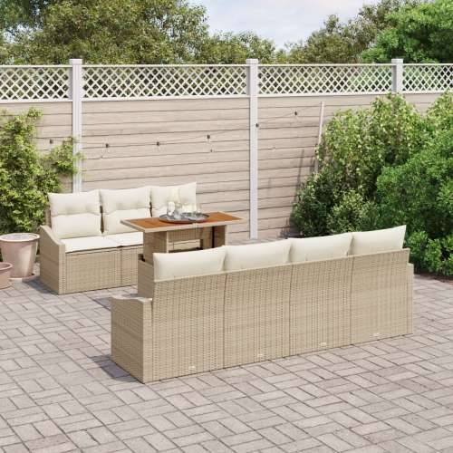 set od 8 vrtnjih sofa sa jastučićima bež poli ratan Cijena