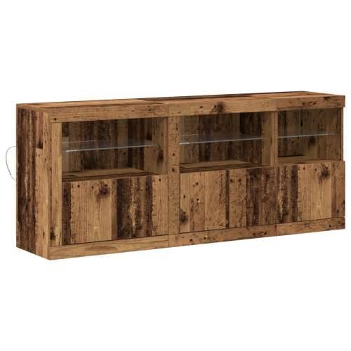 sideboard s LED svjetlima Starinsko drvo 162x37x67 cm Drvo predviđeno za obradu Cijena