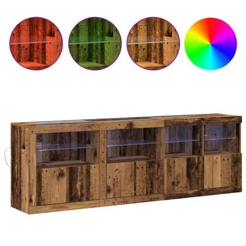 Bife s LED svjetlima Stari Drvo 202x37x67 cm Cijena