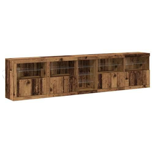 Sideboard s LED svjetlima Staro drvo 283x37x67 cm Obradni drveni materijal Cijena