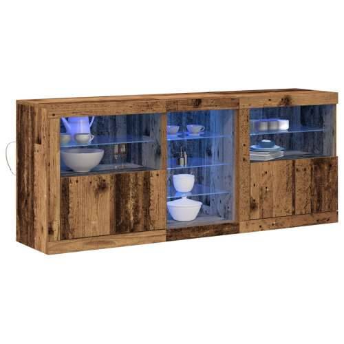 konzola s LED svjetlima Staro drvo 162x37x67 cm Cijena
