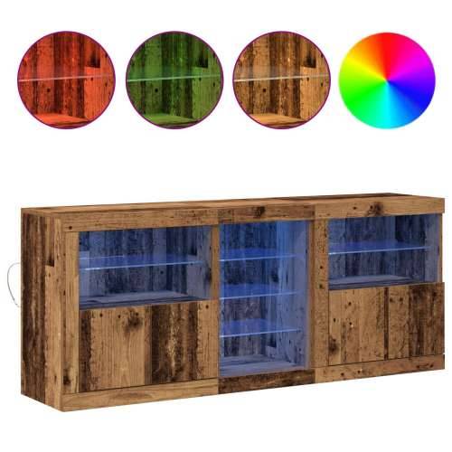 konzola s LED svjetlima Staro drvo 162x37x67 cm Cijena