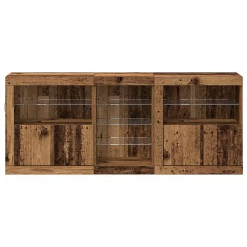 konzola s LED svjetlima Staro drvo 162x37x67 cm Cijena