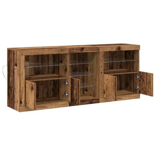 konzola s LED svjetlima Staro drvo 162x37x67 cm Cijena