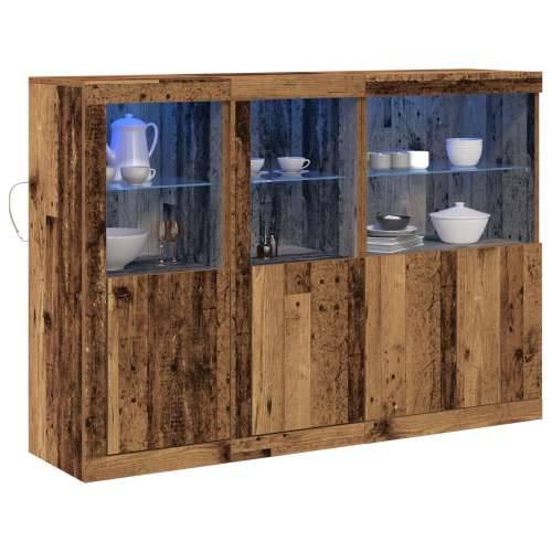 bife s LED svjetlima Staro drvo 142.5x37x100 cm obrađeno drvo Cijena
