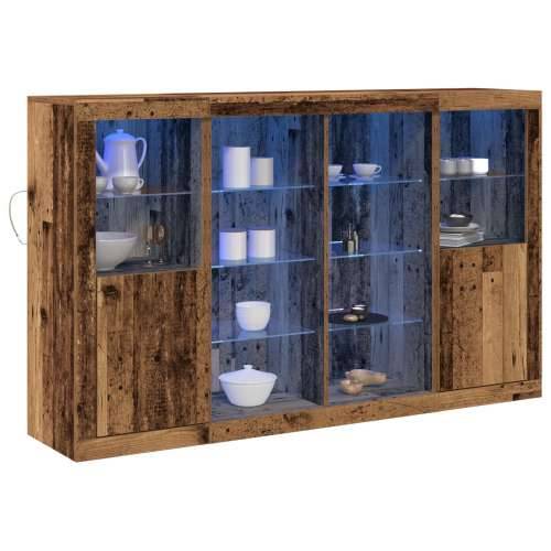 Sideboard s LED svjetlima Staro drvo 163x37x100 cm Inženjersko drvo Cijena