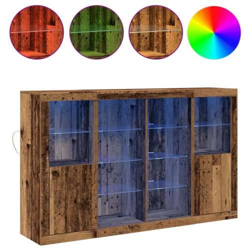 Sideboard s LED svjetlima Staro drvo 163x37x100 cm Inženjersko drvo Cijena