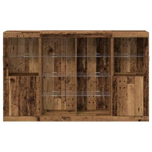 Sideboard s LED svjetlima Staro drvo 163x37x100 cm Inženjersko drvo Cijena