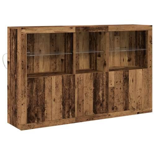 Sideboard s LED Svjetlima Staro Drvo 162x37x100 cm Cijena