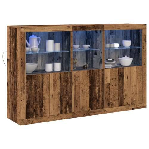 Sideboard s LED Svjetlima Staro Drvo 162x37x100 cm Cijena