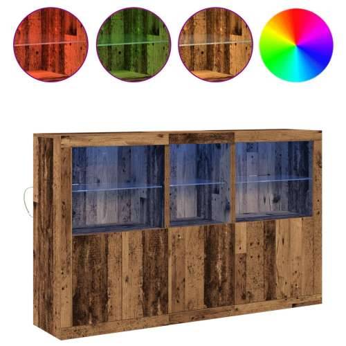 Sideboard s LED Svjetlima Staro Drvo 162x37x100 cm Cijena