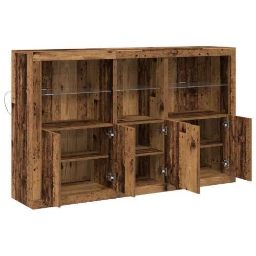 Sideboard s LED Svjetlima Staro Drvo 162x37x100 cm Cijena